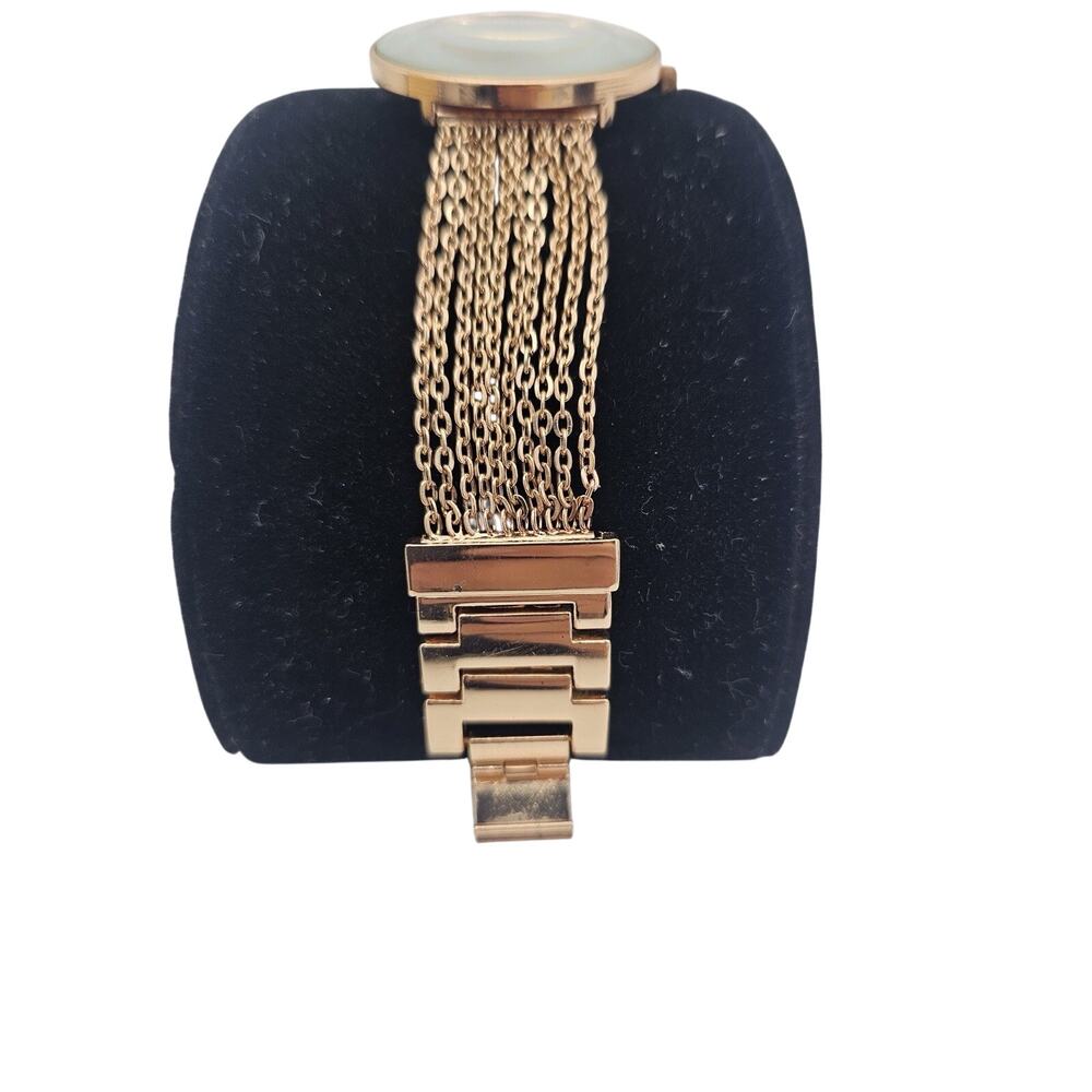 Strata Watch Women Rose Gold Tone Chain Bracelet And Clear Crystals - Picture 3 of 9